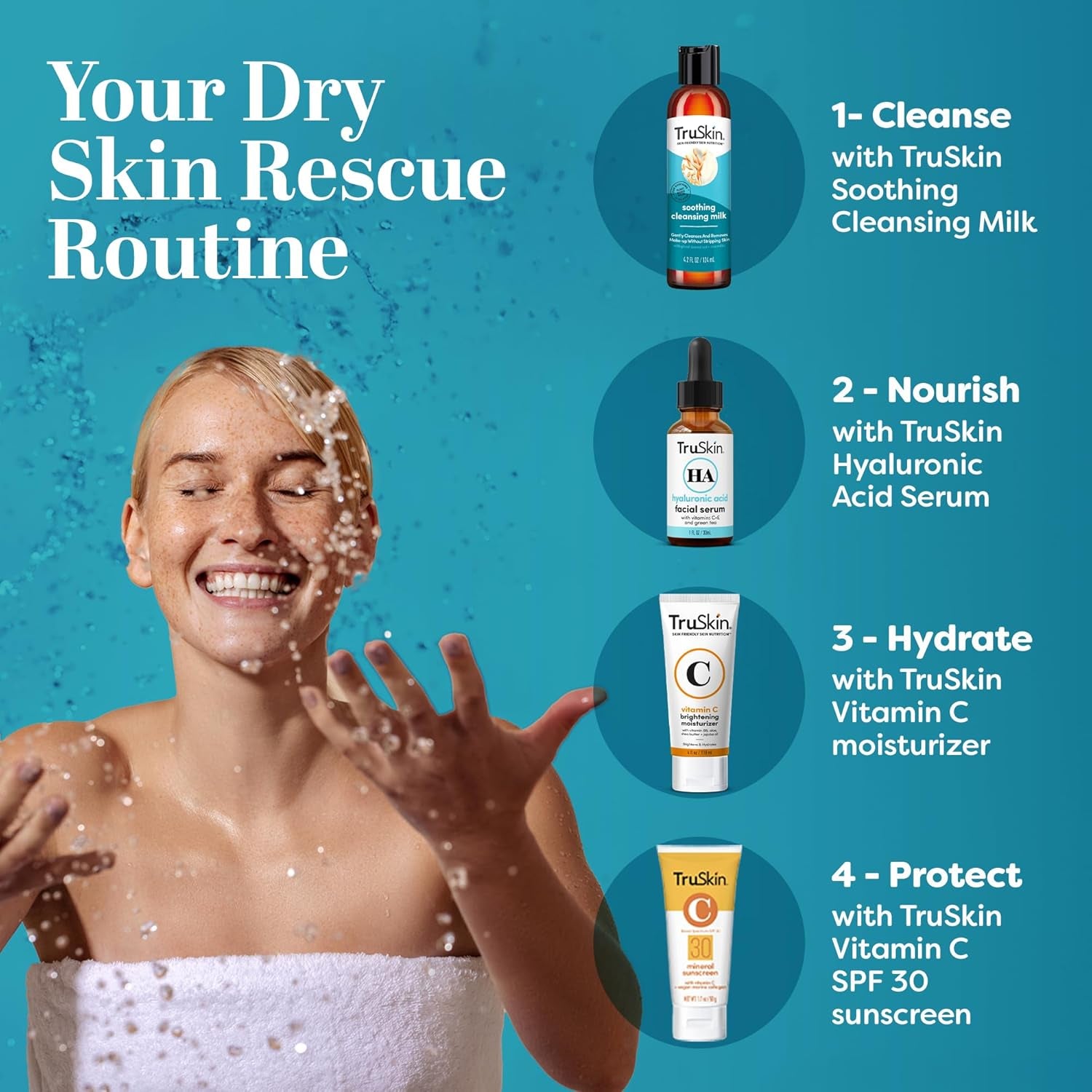 Soothing Cleansing Milk for Face – Gentle Facial Cleanser for Sensitive Skin with Plant-Based Rice & Oat Milk plus Hyaluronic Acid - Gently Removes Make-Up without Stripping Skin, 4.2 Fl Oz